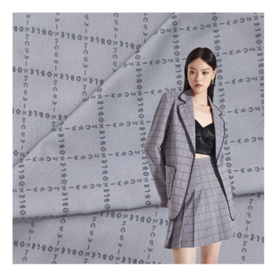 letters pattern jacyuard polyester+rayon blend composision fabric