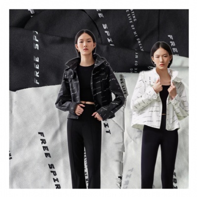 offset printing on poly fabric for jacket