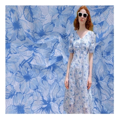 flower print Salt shrink fabric