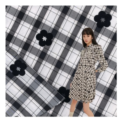 flower flocking fabric for dress